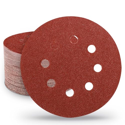 Huopueit 70 Stück Schleifpapier 125mm Klett, Schleifscheiben 8 Loch (Körnung 40/60/80/120/180/240/320) für Exzenterschleifer von Huopueit
