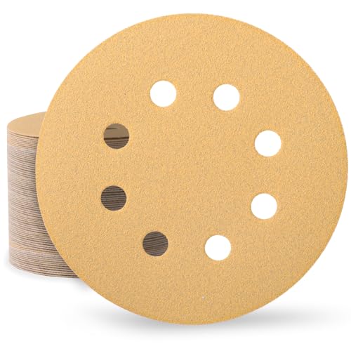 Huopueit 80 Stück Schleifpapier 125 mm Klett 180 Körnung Schleifscheiben für Rund Exzenterschleifer 8 Loch Schleifblätter für Holz Metall und Farbe von Huopueit