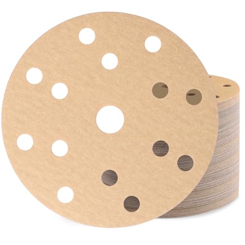 Huopueit 80 Stück Schleifpapier 150mm Klett Körnung 180 15 Loch Schleifscheiben Set für Rund Exzenterschleifer von Huopueit