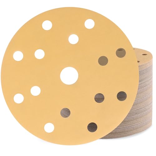 Huopueit 80 Stück Schleifpapier 150mm Klett Körnung 320 15 Loch Schleifscheiben Set für Rund Exzenterschleifer von Huopueit