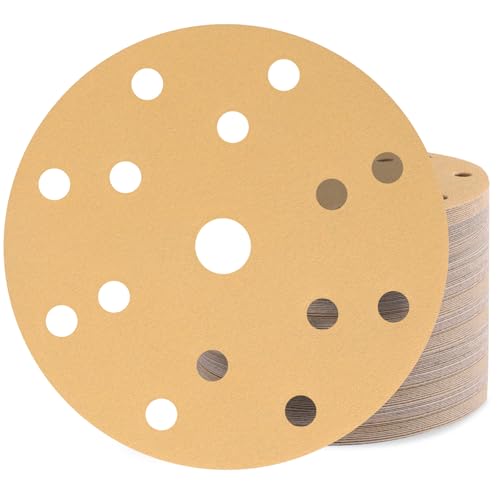 Huopueit 80 Stück Schleifpapier 150mm Klett Körnung 400 15 Loch Schleifscheiben Set für Rund Exzenterschleifer von Huopueit