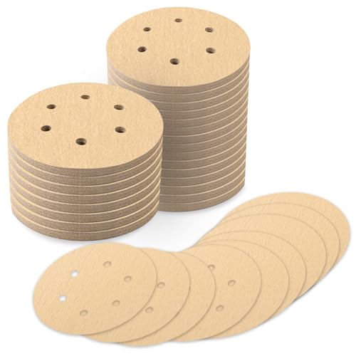 Huopueit Schleifscheiben, Körnung 60, 6 Loch, rund, Schleifpapier für Exzenterschleifer, 80 Stück Huopueit Schleifscheiben, Körnung 60, 6 Loch, rund, Schleifpapier für Exzenterschleifer, 80 Stück von Huopueit