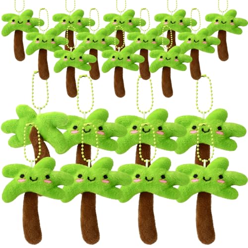 Huquary Hawaiianische Partygeschenke, Plüsch-Mini-Palmen-Schlüsselanhänger, Ornamente, tropische Party-Dekoration, Strand-Thema, Luau, Florida, Geburtstag, Partyzubehör, Geschenke für Frauen, Männer, von Huquary