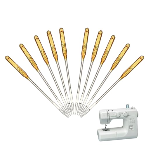 10pcs Nadel-Fäden, Nähmaschinennadeln Titan-verlegtes Big Eye Size 16 für Electric Sewer von Huraoerrrr