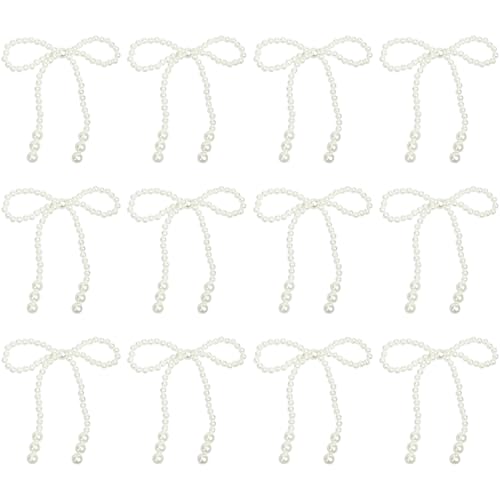 12pcs Perle Bow Bow Cake Topper, 4x4 elegantes Kunstpearlbogen, Bogenkuchendekorationen für Geburtstag Hochzeit Dance Ball Party DIY Accessoires, Weiß 12pcs Perle Bow Bow Cake Topper, 4x4 elegantes Kunstpearlbogen, Bogenkuchendekorationen für Geburtstag Hochzeit Dance Ball Party DIY Accessoires, Weiß von Huraoerrrr