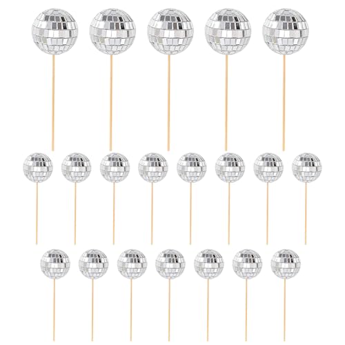 20pcs Disco Ball Cake Topper, 2 Größe Mini Disco -Bälle mit Holzstock zum Geburtstag 1970er Themenpartyzubehör 20pcs Disco Ball Cake Topper, 2 Größe Mini Disco -Bälle mit Holzstock zum Geburtstag 1970er Themenpartyzubehör von Huraoerrrr