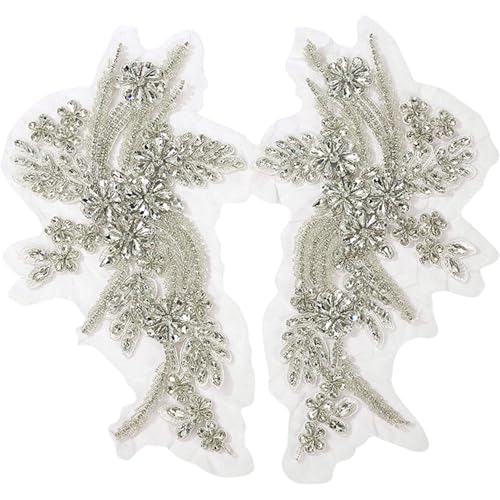 2pcs Miederapparat 13, 4x7, 1 Zoll Bling Strass -Spitze Stoff Trimmflecken für Hochzeitskleiderdekor Silber 2pcs Miederapparat 13, 4x7, 1 Zoll Bling Strass -Spitze Stoff Trimmflecken für Hochzeitskleiderdekor Silber von Huraoerrrr
