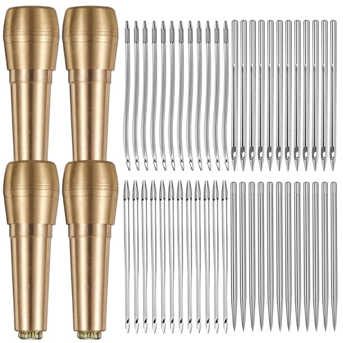 52 PCs Ledernähungskit, gerade und gekrümmte Ledernadeln zum Handnähten mit Nähwellen für Schuhe Leinwand Reparatur 52 PCs Ledernähungskit, gerade und gekrümmte Ledernadeln zum Handnähten mit Nähwellen für Schuhe Leinwand Reparatur von Huraoerrrr