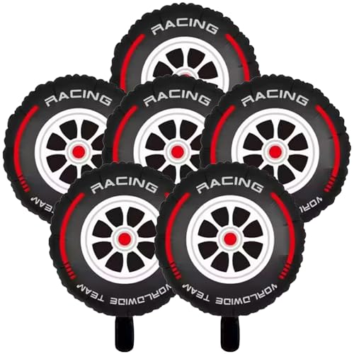6pcs 17 -Zoll -Radballons runden Aluminiumfolie Dekorativen Reifen für Geburtstagsfahrauto Party Red Stripe 6pcs 17 -Zoll -Radballons runden Aluminiumfolie Dekorativen Reifen für Geburtstagsfahrauto Party Red Stripe von Huraoerrrr
