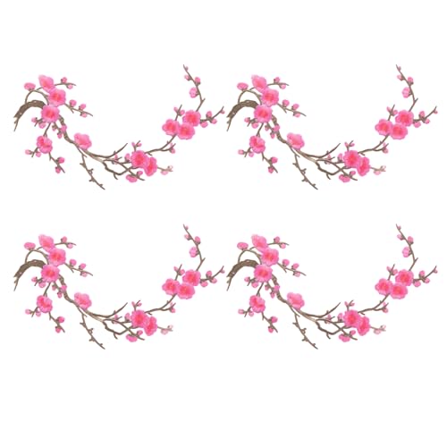 Blumeneisen auf Flecken 4pcs Kirschblüte Stickerei Applikationen DIY -Trimm für Jeans Jacke Rucksack Blumeneisen auf Flecken 4pcs Kirschblüte Stickerei Applikationen DIY -Trimm für Jeans Jacke Rucksack von Huraoerrrr