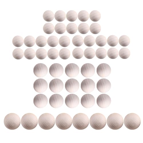 Holzkugeln, 53pcs 20/25/30 mm runde unvollendete Naturhandwerkskugeln, kein Loch kleines Holz für DIY -Schmuckherstellung, Kunsthandwerk, Kunsthandwerk von Huraoerrrr
