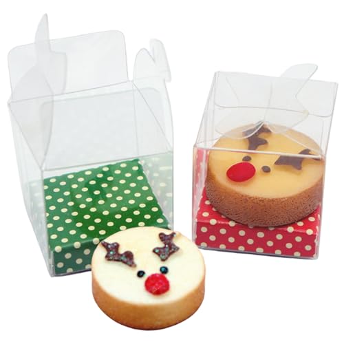 Huraoerrrr 2pcs Dollhouse Miniaturen Harz Weihnachtskuchen - Realistische Backfutterminiatur mit klarem Box Display -Zubehör von Huraoerrrr