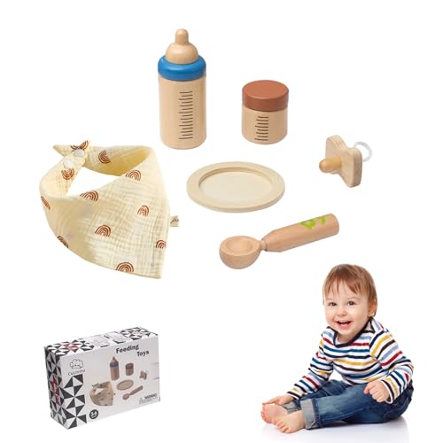 Huraoerrrr Babypuppen -Fütterungsset realistische hölzerne Babypuppen -Fütterungszubehör mit Löffel, Abschnittsteller, Milchflasche und mehr, Babypuppenzubehör für das Spielzeugspielspielzeug Spielen Huraoerrrr Babypuppen -Fütterungsset realistische hölzerne Babypuppen -Fütterungszubehör mit Löffel, Abschnittsteller, Milchflasche und mehr, Babypuppenzubehör für das Spielzeugspielspielzeug Spielen von Huraoerrrr