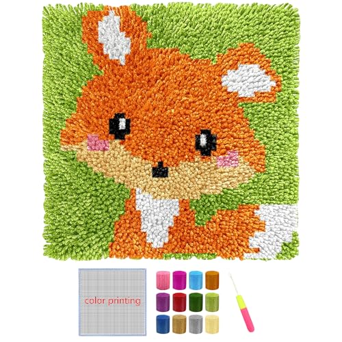 Huraoerrrr Lack Hook Kits für Kinder Erwachsene DIY Fox Teppich Teppich Tapisserie Handwerk Nähset, DIY Schlafzimmer Home Dekoration für Mädchen Anfänger Huraoerrrr Lack Hook Kits für Kinder Erwachsene DIY Fox Teppich Teppich Tapisserie Handwerk Nähset, DIY Schlafzimmer Home Dekoration für Mädchen Anfänger von Huraoerrrr