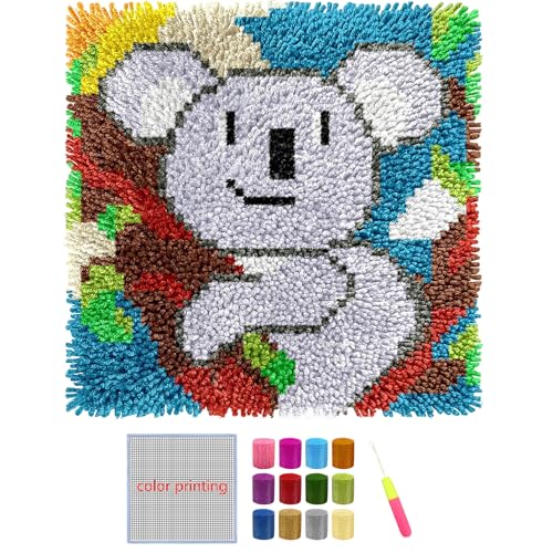 Huraoerrrr Latch Hook Kits für Kinder Erwachsene DIY Koala Teppich Teppich Tapisserie Handwerk Nähset, Diy Schlafzimmer Home Dekoration für Mädchen Anfänger Huraoerrrr Latch Hook Kits für Kinder Erwachsene DIY Koala Teppich Teppich Tapisserie Handwerk Nähset, Diy Schlafzimmer Home Dekoration für Mädchen Anfänger von Huraoerrrr