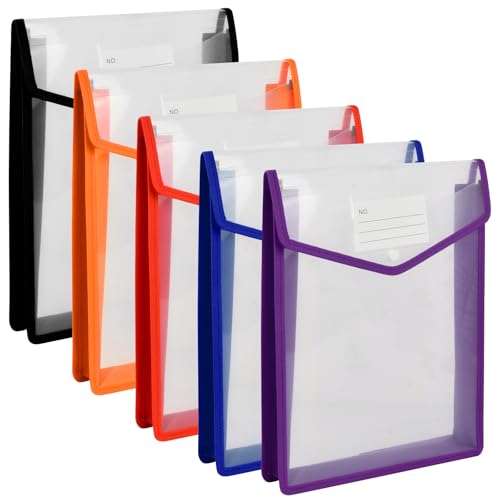 5 Stück Dokumententasche A4, Wasserdichte Document Case, Snap Typ Beutel mit Karteikarten, Wiederverwendbar Document Case, Schreibwaren für die Organisation von Dokumenten in Büros und Schulen 5 Stück Dokumententasche A4, Wasserdichte Document Case, Snap Typ Beutel mit Karteikarten, Wiederverwendbar Document Case, Schreibwaren für die Organisation von Dokumenten in Büros und Schulen von Husalsea