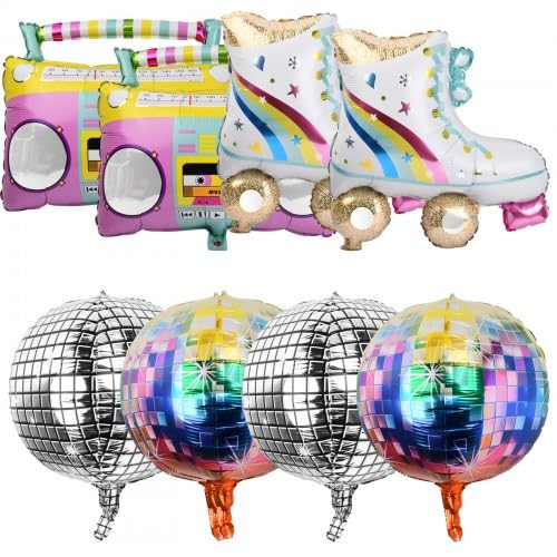 80er 90er Jahre Party Deko, Deko Party für Disco Hip Pop Deko Geburtstag Dekoration, Helium Ballons,Bunte Disco-Folienballons 80er 90er Jahre Party Deko, Deko Party für Disco Hip Pop Deko Geburtstag Dekoration, Helium Ballons,Bunte Disco-Folienballons von Husalsea