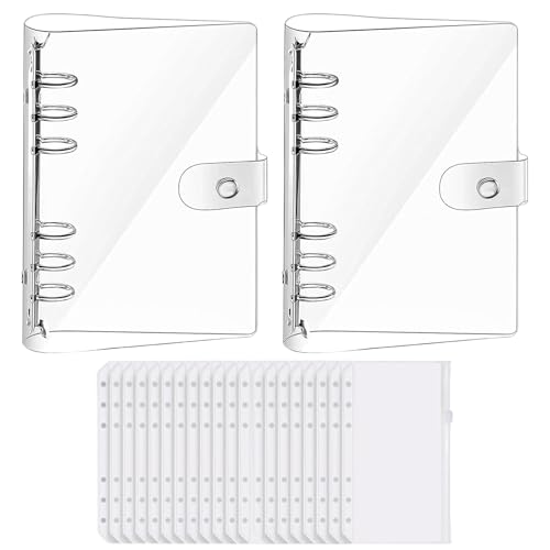 A6 Ringbuch Set,2 Transparente Ringbinder und 20 Innentaschen, Wasserdicht, Nachfüllbar für Büro, Schule, Journal und Buchorganisation A6 Ringbuch Set,2 Transparente Ringbinder und 20 Innentaschen, Wasserdicht, Nachfüllbar für Büro, Schule, Journal und Buchorganisation von Husalsea