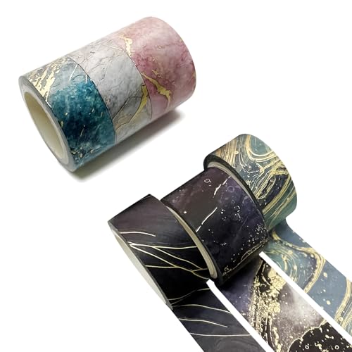 Husalsea 6 Rollen Washi Tape Set, Buntes Klebeband, Washi Tape Gold, Beschriftungsband, DIY Papierklebeband für Bastelarbeiten, Bullet Journals und Scrapbooking Husalsea 6 Rollen Washi Tape Set, Buntes Klebeband, Washi Tape Gold, Beschriftungsband, DIY Papierklebeband für Bastelarbeiten, Bullet Journals und Scrapbooking von Husalsea