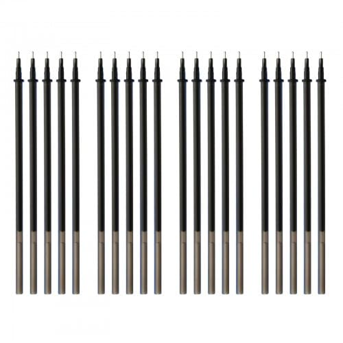 Husalsea Radierbare Kugelschreiber Ersatzminen, Premium Ersatztinten, 0,5mm, Schwarze & Blaue Tinte, Packung mit 20 Stück (Schwarz) von Husalsea