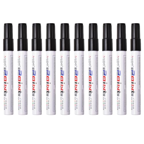 Permanent Marke,10 Schwarzer Marker,Wasserfester, schnell trocknender, glatter schwarzer Whiteboard Marker Schwarz,Filzstifte zum Markieren von Holz, Metall und Glas Industrieller Bürobedarf Schulen Permanent Marke,10 Schwarzer Marker,Wasserfester, schnell trocknender, glatter schwarzer Whiteboard Marker Schwarz,Filzstifte zum Markieren von Holz, Metall und Glas Industrieller Bürobedarf Schulen von Husalsea