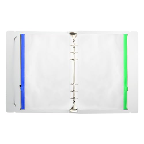 Ringbuch A5, Budget Planner, Ringbuch Mit 12 Pvc-ReißVerschlusstaschen, A5 Ordner Transparentes, Gefrostetes Pp-Material, 6 Ringe, Ideal Zum Ordnen Von Fotos, Karten Und SammlerstüCken von Husalsea