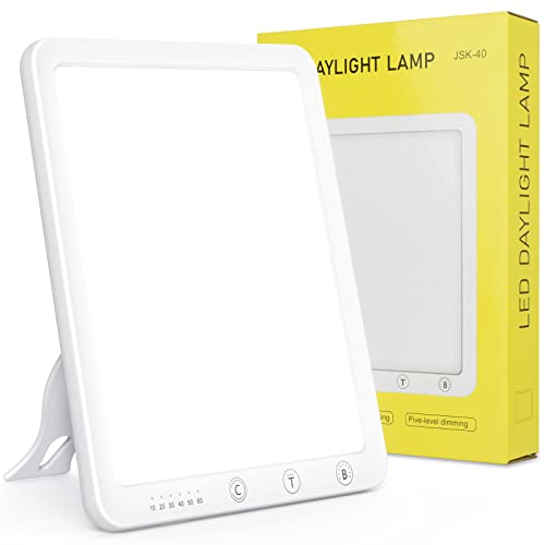 Tageslichtlampe, Tageslichtleuchte10000 Lux Tageslicht, LED Sonnenlicht Daylight Lampe Tageslichtleuchte mit Stufenlosem Dimmer, UV-frei Vollspektrumlampe, Sonnenlicht Lampe von Husgw