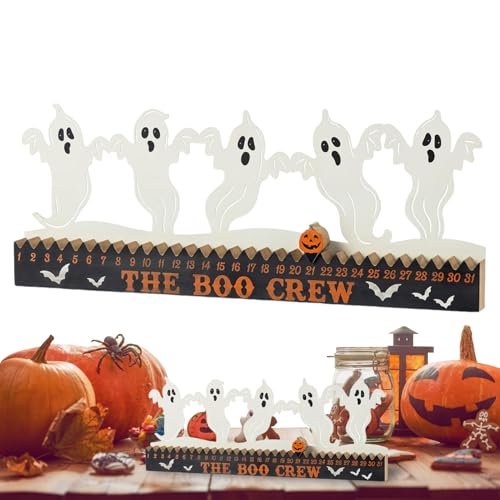 Husoiuy Halloween Countdown-Kalender - Dekoration - Holz Deko Figur Mit 31 Tages Anzeige Für Tisch Wohnzimmer Schreibtisch von Husoiuy