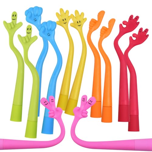 Huucozn 12 Stück Kugelschreiber Cartoon Finger Lustige Stifte Silikon Niedliche Gelstifte Cartoon kugel Schreiber süß Stifte Kinder Mitgebsel Lustige stift Cartoon-Kugelschreiber für Geburtstag Party von Huucozn
