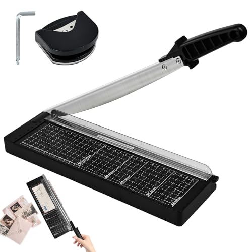 Huucozn Papierschneider a4 Kompakt 34 cm Hebelschneider Papierschneidemaschine Paper Cutter Papier Schneidegerät Schneidemaschine Papier für Schneiden Kunststofffolie Kraftpapier Karton Fotos(Schwarz) von Huucozn