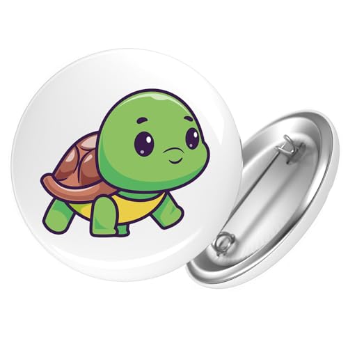 Huuraa Ansteckbutton Baby Schildkröte Comic Geschenk Größe 59mm Baby Schildkröte Accessoire von Huuraa