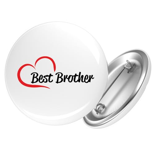 Huuraa Ansteckbutton Best Brother Heart Geschenk Größe 59mm Best Brother Accessoire von Huuraa