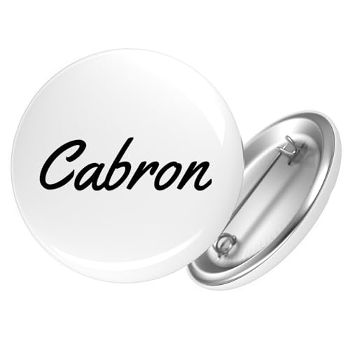 Huuraa Ansteckbutton Cabron spanisch Schriftzug Geschenk Größe 59mm Anstecker Cabron Accessoire von Huuraa