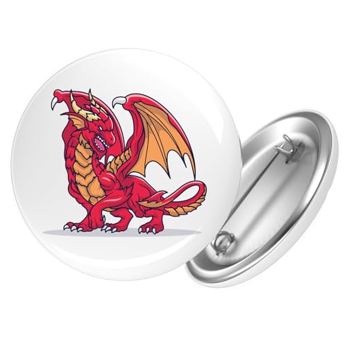 Huuraa Ansteckbutton Drache Comic Geschenk Größe 59mm Drache Accessoire von Huuraa