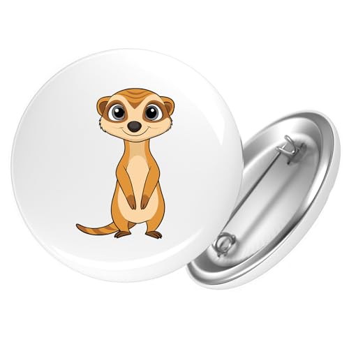 Huuraa Ansteckbutton Erdmännchen Comic Geschenk Größe 59mm Erdmännchen Accessoire von Huuraa