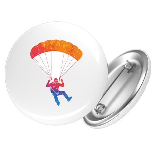 Huuraa Ansteckbutton Fallschirmspringen bunte Silhouette Geschenk Größe 59mm Fallschirmspringen Accessoire Huuraa Ansteckbutton Fallschirmspringen bunte Silhouette Geschenk Größe 59mm Fallschirmspringen Accessoire von Huuraa