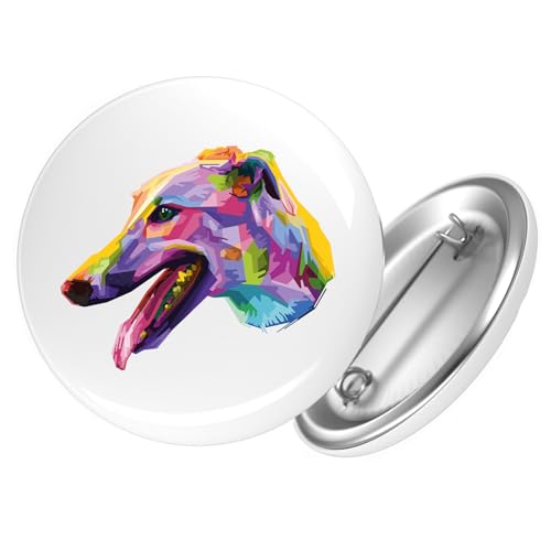 Huuraa Ansteckbutton Greyhound Colorful Geschenk Größe 59mm Greyhound Accessoire von Huuraa