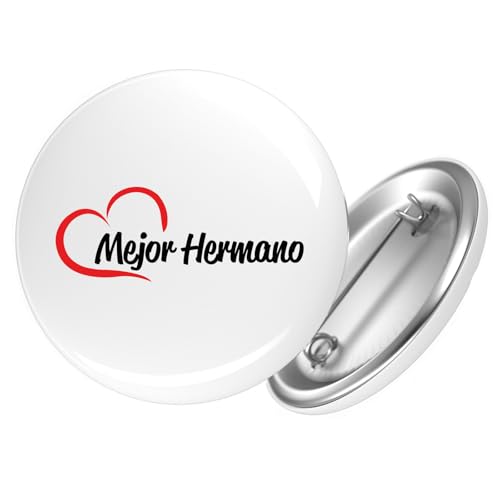 Huuraa Ansteckbutton Mejor Hermano Corazón Geschenk Größe 59mm Mejor Hermano Accessoire von Huuraa