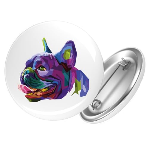 Huuraa Ansteckbutton Mops Colorful Geschenk Größe 59mm Mops Accessoire von Huuraa