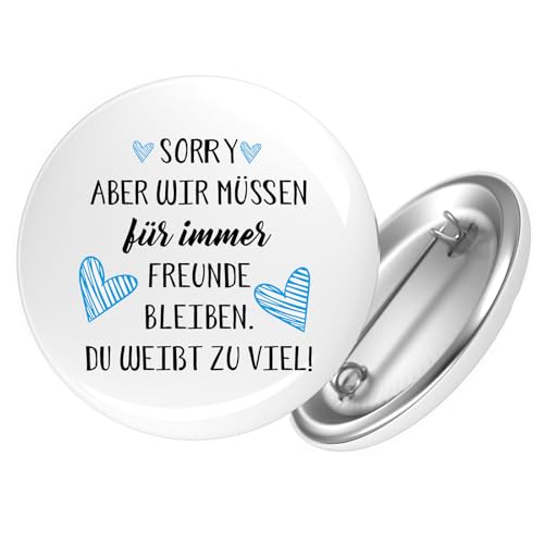 Huuraa Ansteckbutton Müssen für immer Freunde bleiben. Du weißt zu viel. Geschenk Größe 59mm Müssen für immer Freunde bleiben. Accessoire Huuraa Ansteckbutton Müssen für immer Freunde bleiben. Du weißt zu viel. Geschenk Größe 59mm Müssen für immer Freunde bleiben. Accessoire von Huuraa