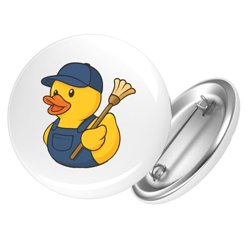 Huuraa Ansteckbutton Quietscheente Hausmeister Comic Gummiente Geschenk Größe 59mm Quietscheente Hausmeister Accessoire Huuraa Ansteckbutton Quietscheente Hausmeister Comic Gummiente Geschenk Größe 59mm Quietscheente Hausmeister Accessoire von Huuraa