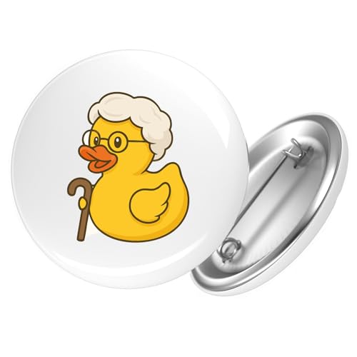 Huuraa Ansteckbutton Quietscheente Rente Comic Gummiente Geschenk Größe 59mm Quietscheente Rente Accessoire von Huuraa