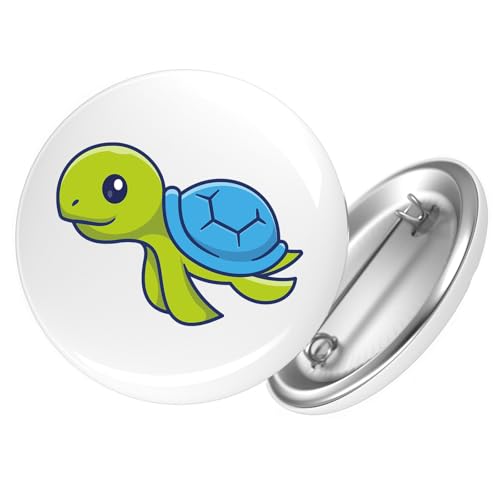 Huuraa Ansteckbutton Schildkröte Comic Geschenk Größe 59mm Schildkröte Accessoire von Huuraa