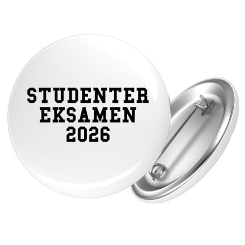 Huuraa Ansteckbutton Studentereksamen 2026 Abschluss Dänemark Geschenk Größe 59mm Studentereksamen 2026 Accessoire von Huuraa