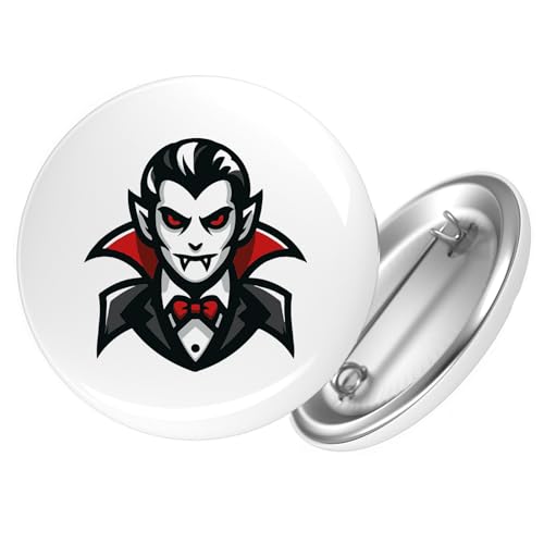 Huuraa Ansteckbutton Vampir Fabelwesen Geschenk Größe 59mm Vampir Accessoire von Huuraa