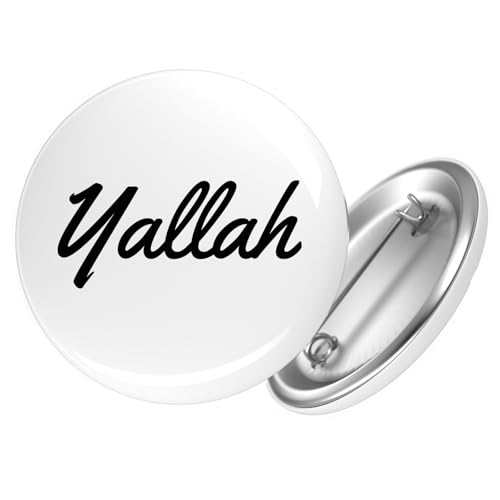 Huuraa Ansteckbutton Yallah arabisch Schriftzug Geschenk Größe 59mm Anstecker Yallah Accessoire von Huuraa