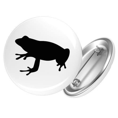 Huuraa Ansteckbutton Frosch Kröte Silhouette Geschenk Größe 59mm Frosch Kröte Accessoire von Huuraa