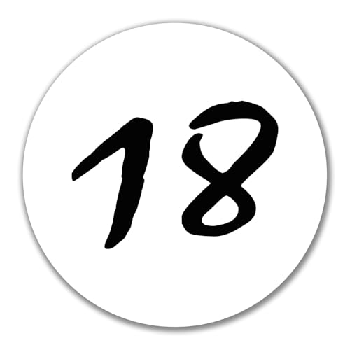 Huuraa Aufkleber 18 Geburtstag Geschenk 10cm Sticker 18 Geschenkidee von Huuraa