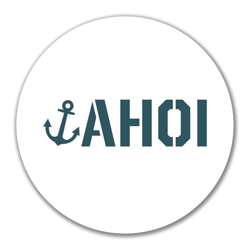 Huuraa Aufkleber Ahoi Anker Seemannsgruß Geschenk 10cm Sticker Ahoi Anker Geschenkidee von Huuraa