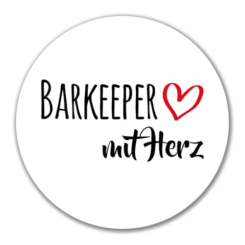 Huuraa Aufkleber Barkeeper mit Herz Geschenk 10cm Sticker Barkeeper Geschenkidee von Huuraa